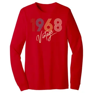 Limited Vintage 1968 Birthday Long Sleeve T-Shirt – Red