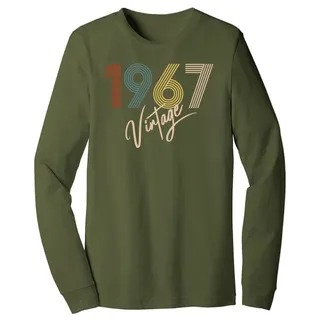 Limited Vintage 1967 Birthday Long Sleeve T-Shirt – Military Green