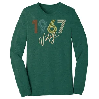 Limited Vintage 1967 Birthday Long Sleeve T-Shirt – Heather Forest