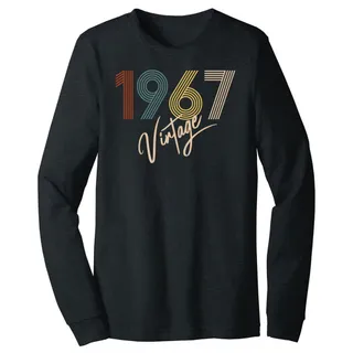 Limited Vintage 1967 Birthday Long Sleeve T-Shirt – Dark Grey Heather