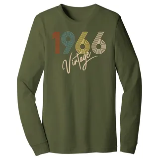 Limited Vintage 1966 Birthday Long Sleeve T-Shirt – Military Green