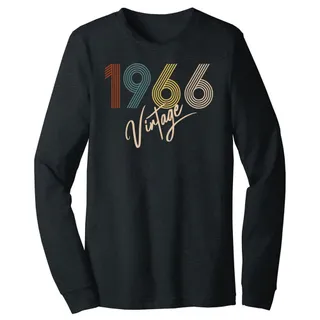 Limited Vintage 1966 Birthday Long Sleeve T-Shirt – Dark Grey Heather