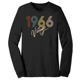 Limited Vintage 1966 Birthday Long Sleeve T-Shirt – Black Heather