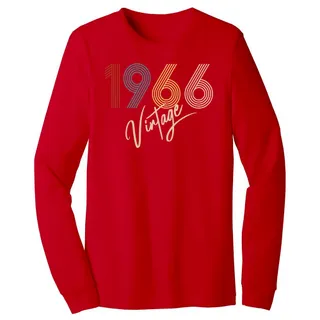 Limited Vintage 1966 Birthday Long Sleeve T-Shirt – Red