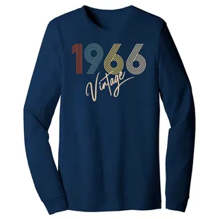Limited Vintage 1966 Birthday Long Sleeve T-Shirt – Navy