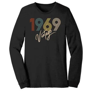 Limited Vintage 1969 Birthday Long Sleeve T-Shirt – Black Heather