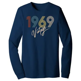 Limited Vintage 1969 Birthday Long Sleeve T-Shirt – Navy
