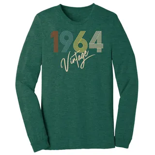 Limited Vintage 1964 Birthday Long Sleeve T-Shirt – Heather Forest