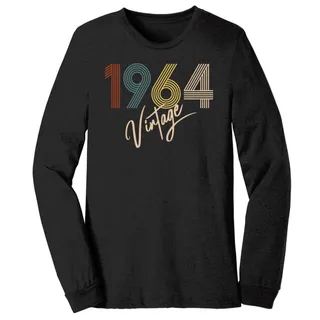 Limited Vintage 1964 Birthday Long Sleeve T-Shirt – Black Heather