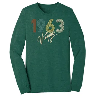 Limited Vintage 1963 Birthday Long Sleeve T-Shirt – Heather Forest