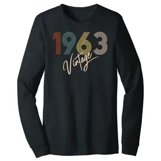 Limited Vintage 1963 Birthday Long Sleeve T-Shirt – Dark Grey Heather