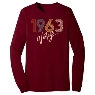 Limited Vintage 1963 Birthday Long Sleeve T-Shirt – Cardinal