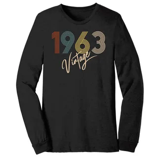 Limited Vintage 1963 Birthday Long Sleeve T-Shirt – Black Heather