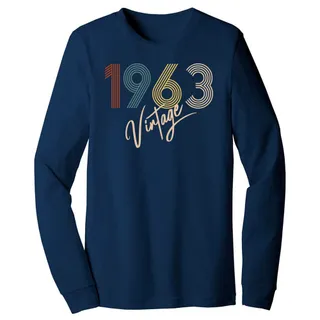 Limited Vintage 1963 Birthday Long Sleeve T-Shirt – Navy