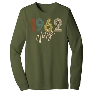 Limited Vintage 1962 Birthday Long Sleeve T-Shirt – Military Green