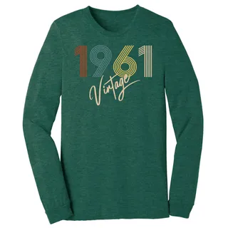 Limited Vintage 1961 Birthday Long Sleeve T-Shirt – Heather Forest
