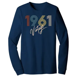 Limited Vintage 1961 Birthday Long Sleeve T-Shirt – Navy