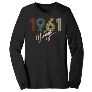 Limited Vintage 1961 Birthday Long Sleeve T-Shirt – Black Heather