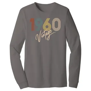 Limited Vintage 1960 Birthday Long Sleeve T-Shirt – Asphalt