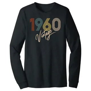 Limited Vintage 1960 Birthday Long Sleeve T-Shirt – Dark Grey Heather