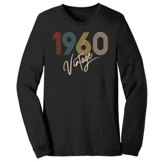 Limited Vintage 1960 Birthday Long Sleeve T-Shirt – Black Heather
