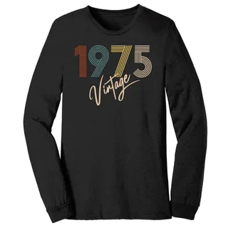 Limited Vintage 1975 Birthday Long Sleeve T-Shirt – Black Heather