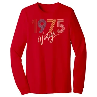 Limited Vintage 1975 Birthday Long Sleeve T-Shirt – Red
