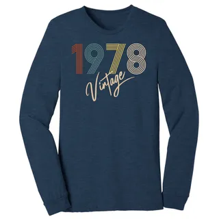 Limited Vintage 1978 Birthday Long Sleeve T-Shirt – Heather Navy