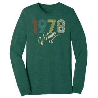 Limited Vintage 1978 Birthday Long Sleeve T-Shirt – Heather Forest