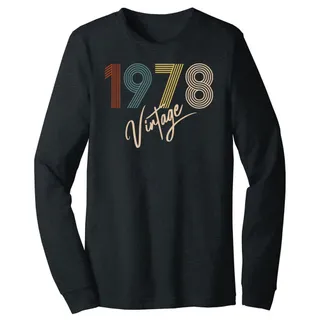 Limited Vintage 1978 Birthday Long Sleeve T-Shirt – Dark Grey Heather