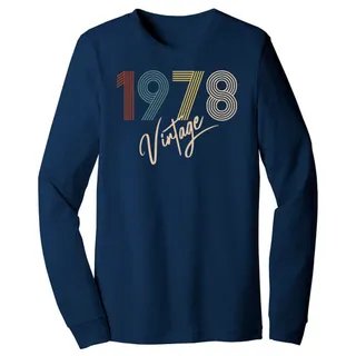 Limited Vintage 1978 Birthday Long Sleeve T-Shirt – Navy