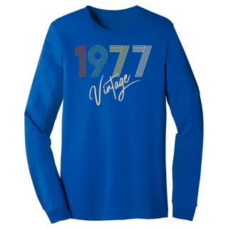 Limited Vintage 1977 Birthday Long Sleeve T-Shirt – True Royal
