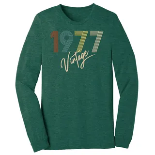 Limited Vintage 1977 Birthday Long Sleeve T-Shirt – Heather Forest