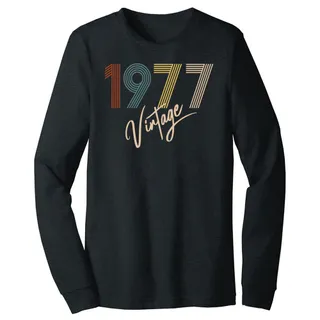Limited Vintage 1977 Birthday Long Sleeve T-Shirt – Dark Grey Heather