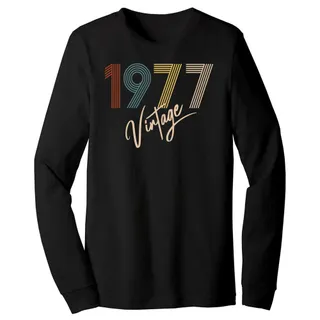 Limited Vintage 1977 Birthday Long Sleeve T-Shirt – Black
