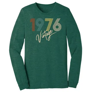 Limited Vintage 1976 Birthday Long Sleeve T-Shirt – Heather Forest
