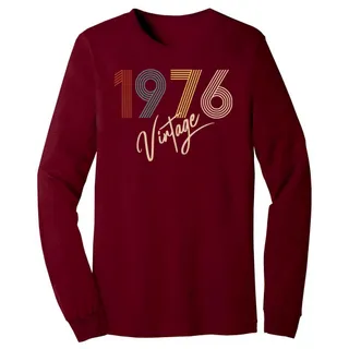 Limited Vintage 1976 Birthday Long Sleeve T-Shirt – Cardinal