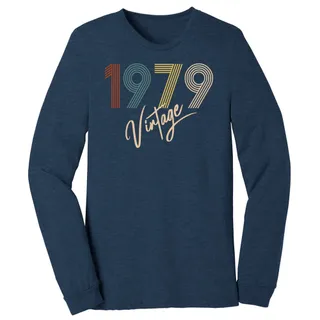 Limited Vintage 1979 Birthday Long Sleeve T-Shirt – Heather Navy