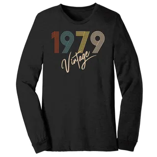 Limited Vintage 1979 Birthday Long Sleeve T-Shirt – Black Heather
