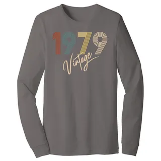 Limited Vintage 1979 Birthday Long Sleeve T-Shirt – Asphalt