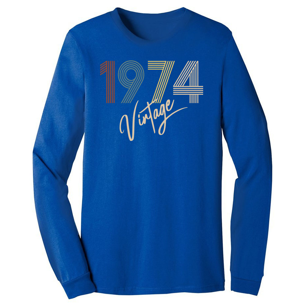 Limited Vintage 1974 Birthday Long Sleeve T-Shirt - variant image 1