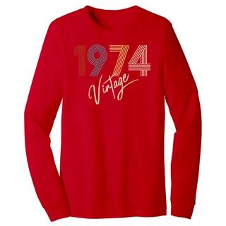 Limited Vintage 1974 Birthday Long Sleeve T-Shirt – Red