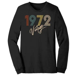 Limited Vintage 1972 Birthday Long Sleeve T-Shirt – Black Heather