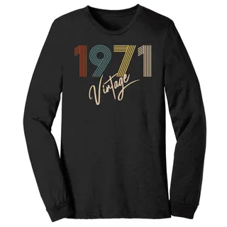 Limited Vintage 1971 Birthday Long Sleeve T-Shirt – Black Heather