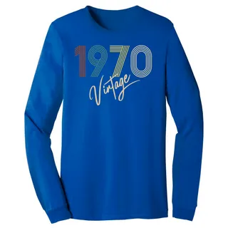 Limited Vintage 1970 Birthday Long Sleeve T-Shirt – True Royal