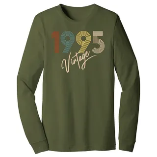 Limited Vintage 1995 Birthday Long Sleeve T-Shirt – Military Green