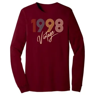 Limited Vintage 1998 Birthday Long Sleeve T-Shirt – Cardinal
