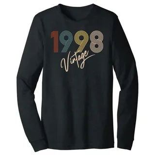Limited Vintage 1998 Birthday Long Sleeve T-Shirt – Dark Grey Heather