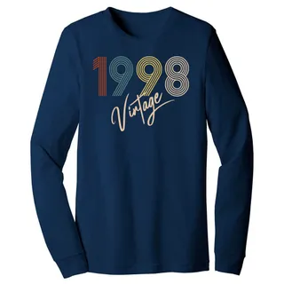 Limited Vintage 1998 Birthday Long Sleeve T-Shirt – Navy