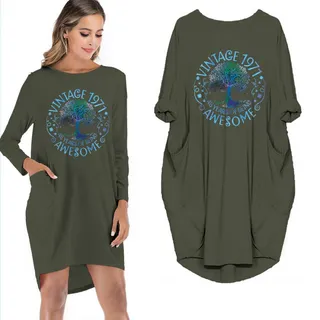 Birthday Outfits Awesome 1971 Limited Edition Pocket Dress – Green